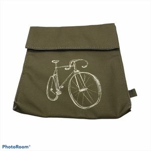 TARGET POUCH GREEN COTTON CANVAS VALCRO CLOSURE